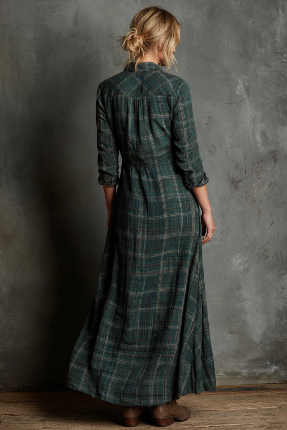 Léa | Élégante robe Femme Maxi à Carreaux pour Style Décontracté