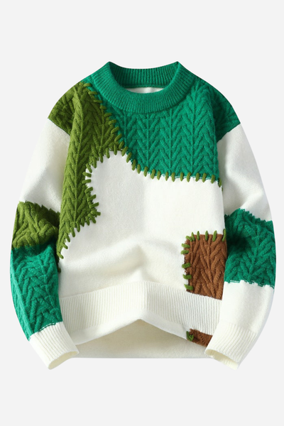 Lucas | Pull Homme Moderne Patchwork – Pull Décontracté et Stylé