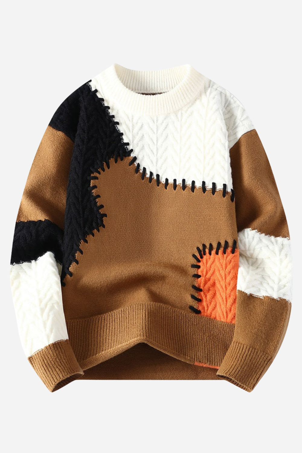 Lucas | Pull Homme Moderne Patchwork – Pull Décontracté et Stylé