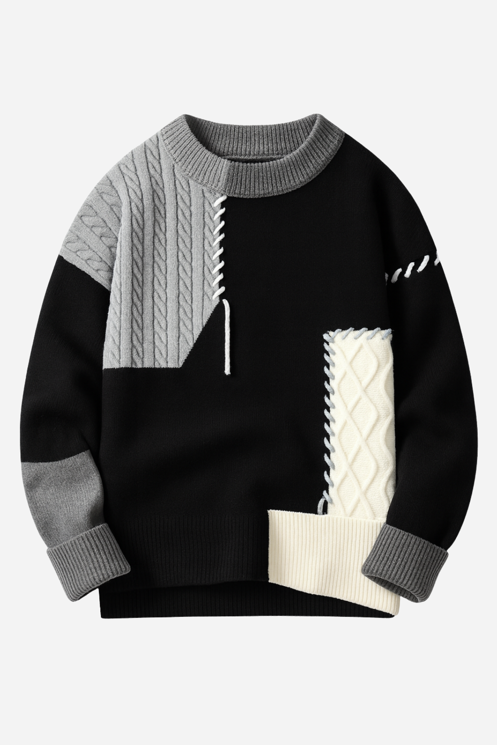 Lucas | Pull Homme Moderne Patchwork – Pull Décontracté et Stylé