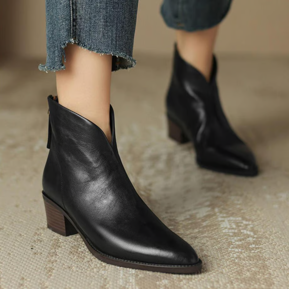 Jade | Bottines Élégantes Femme à Talons Bas pour Un Style Chic