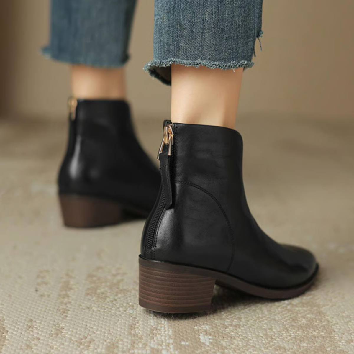 Jade | Bottines Élégantes Femme à Talons Bas pour Un Style Chic