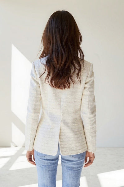 Eva | Élégant Blazer Femme Croisé en Tweed Léger pour un Style Intemporel