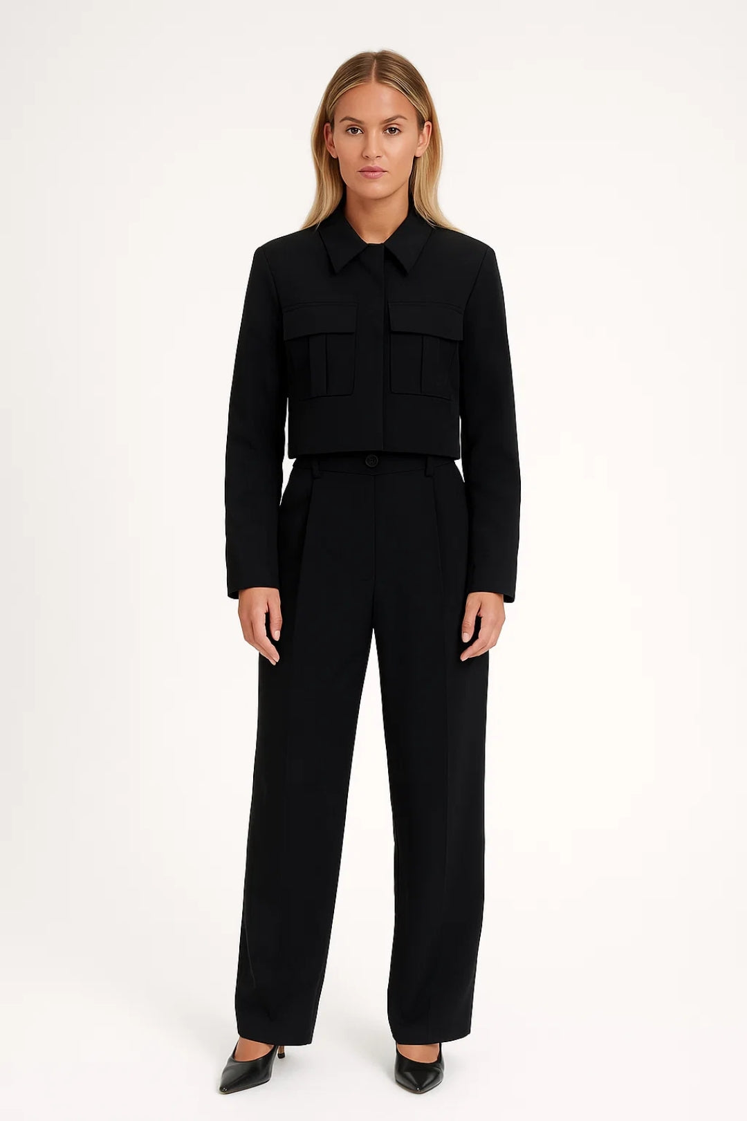 Léa | Élégant Ensemble Tailleur Femme Chic avec Veste et Pantalon Taille Haute