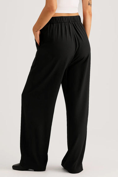 Naïa | Pantalon Fluide Femme Noir Élégant pour Look Sophistiqué