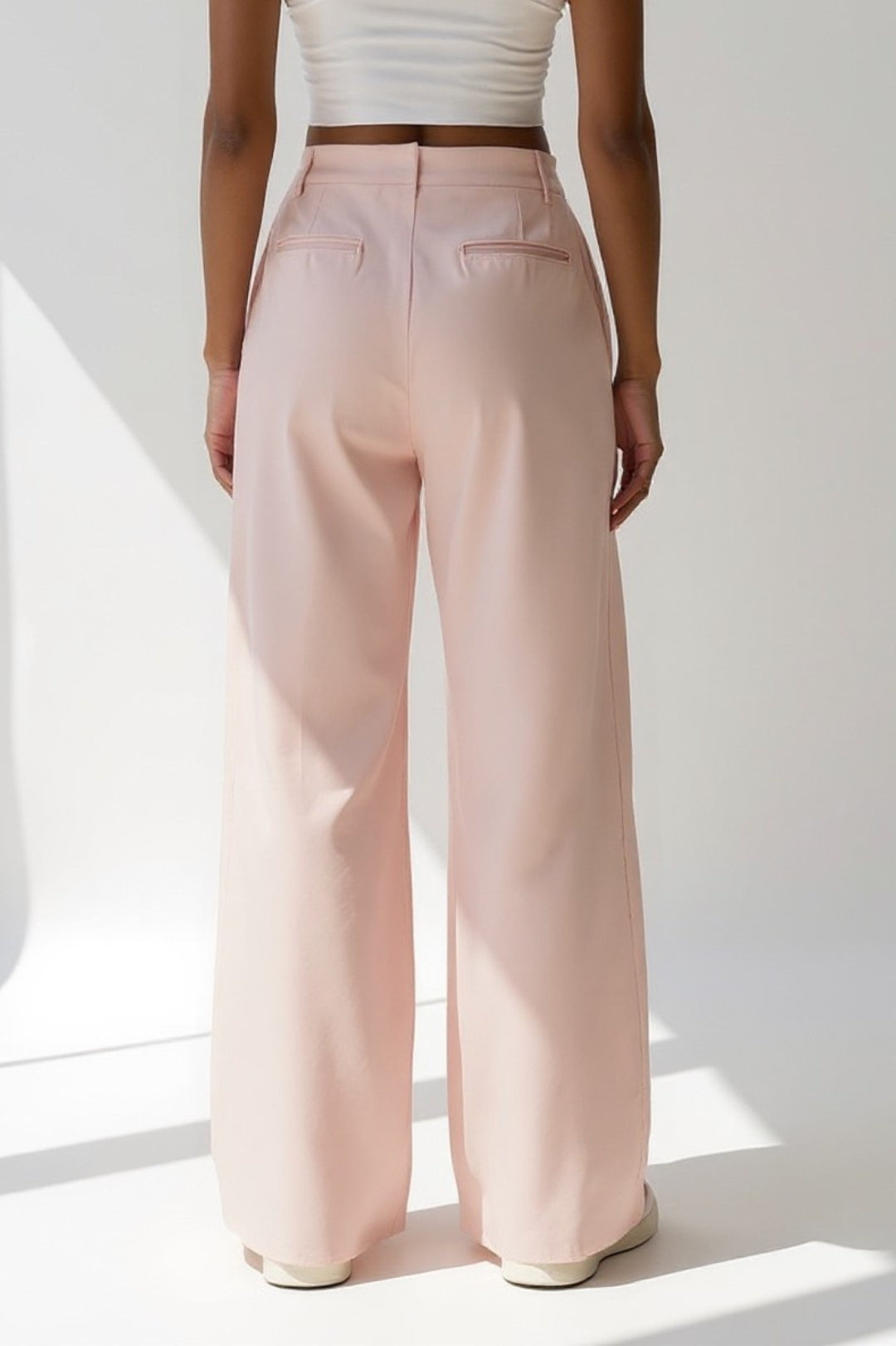 Romy | Pantalon Palazzo Femme Élégant à Plis pour Tous Les Jours