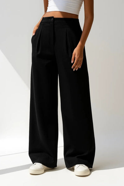 Romy | Pantalon Palazzo Femme Élégant à Plis pour Tous Les Jours