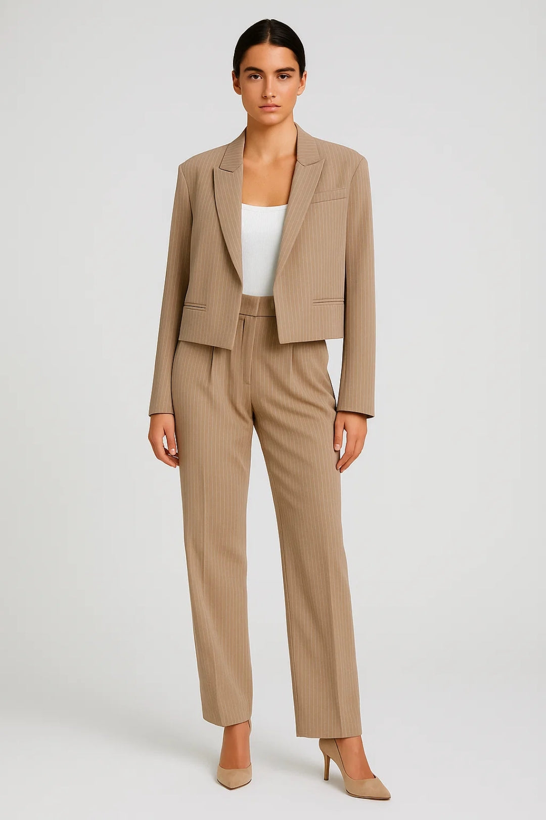 Anna | Élégant Blazer Femme à Rayures pour Un Style Professionnel