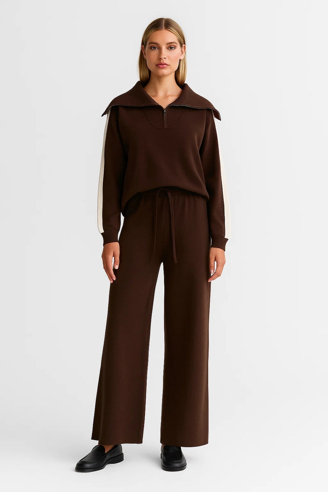 Olympe | Ensemble Tailleur Femme Sportif avec Haut Zippé et Pantalon Ample