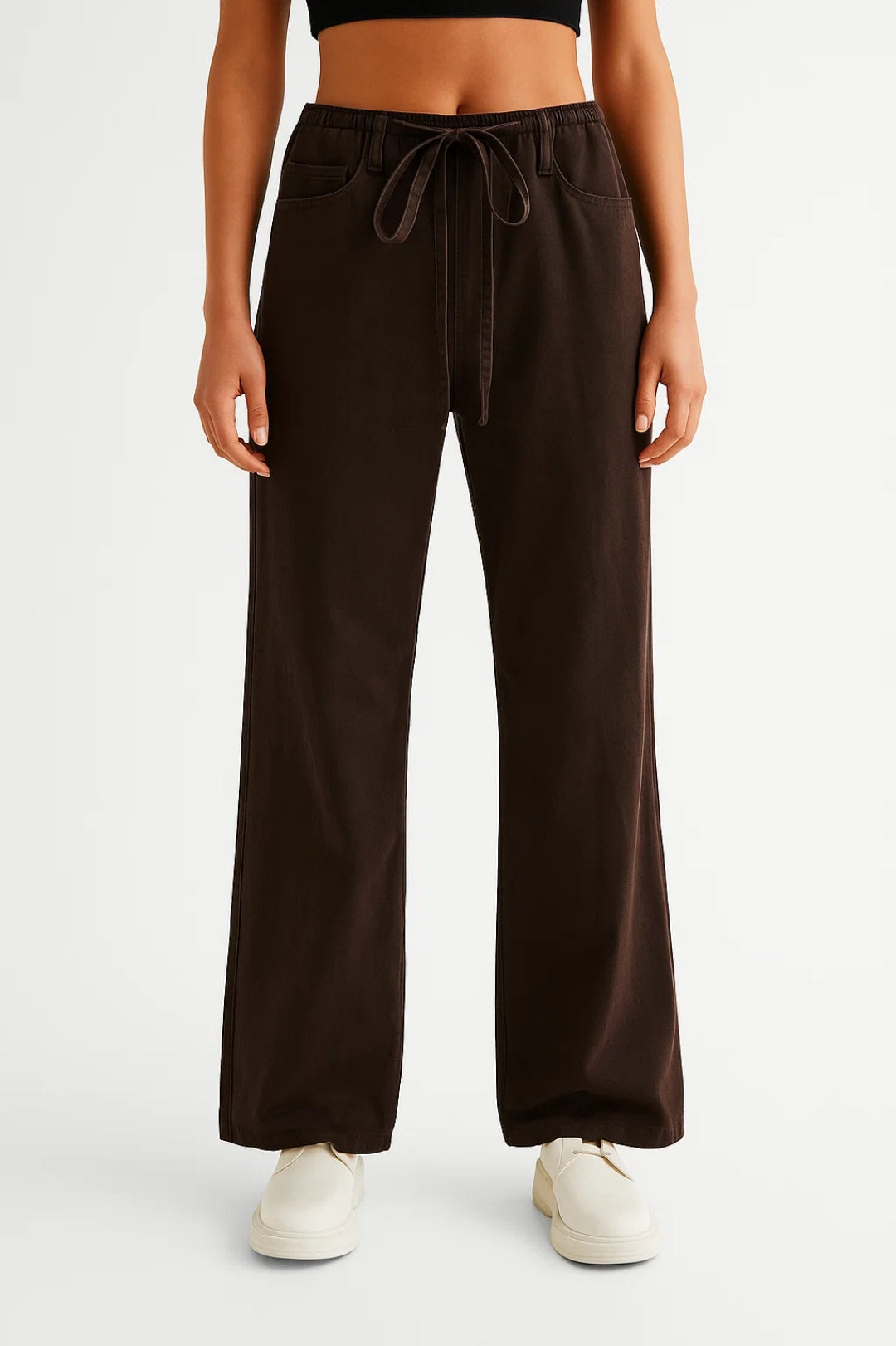 Mila | Jean Large Femme Confortable avec Taille Élastiquée et Cordon de Serrage