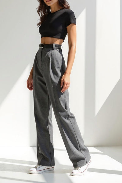 Noa | Pantalon Femme Large Élégant en Tissu Mélangé pour Style Quotidien