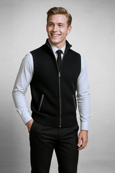 Gabrielle | Gilet Homme avec Fermeture Éclair – Élégant, Doux et Polyvalent