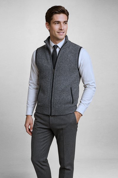 Gabrielle | Gilet Homme avec Fermeture Éclair – Élégant, Doux et Polyvalent